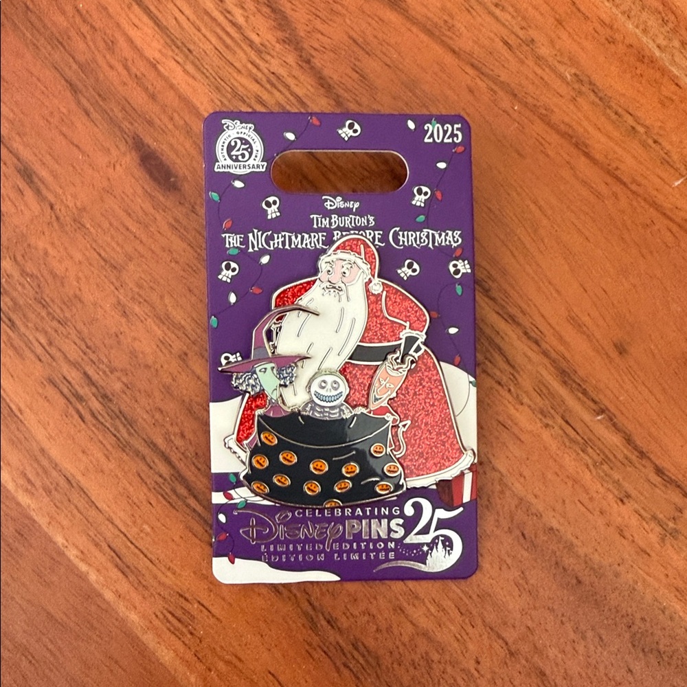 Disney Nightmare Before Christmas Santa w/ Lock Shock Barrel Enamel Pin LE 4000